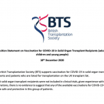 BTS statement about COVID vaccines and people who have had transplants